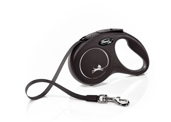 Flexi New Classic Fettuccia Nero - S - 5mt