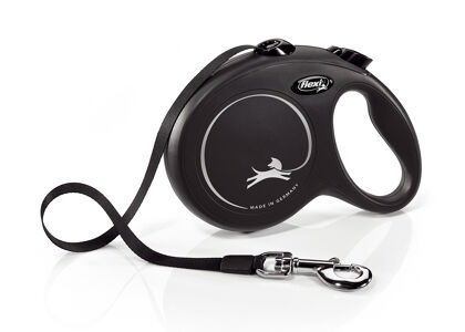 Flexi New Classic Fettuccia Nero, L, 5mt