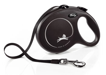 Flexi New Classic Fettuccia Nero - L - 8mt