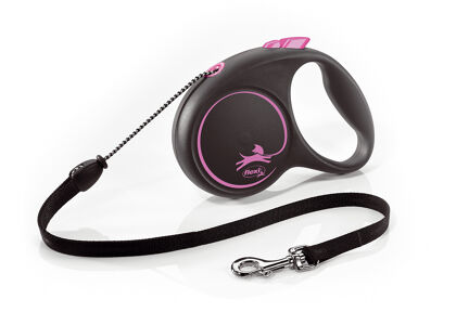 Flexi Black Design Corda Rosa, M, 5mt