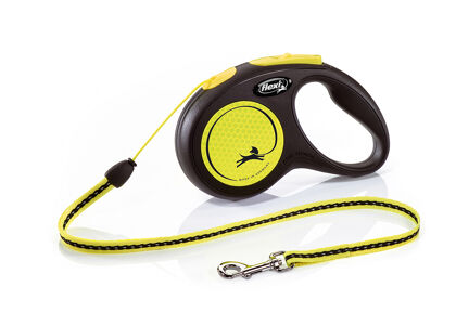 Flexi New Neon Corda Nero Fluo, S, 5mt