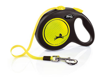 Flexi New Neon Fettuccia Nero Fluo - L - 5mt