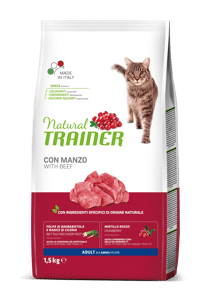 Natural Trainer Cat Adult Manzo, 1.5kg