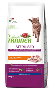 Natural Trainer Cat Sterilised Tacchino, 10kg