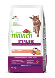 Natural Trainer Cat Sterilised Salmone, 1.5kg
