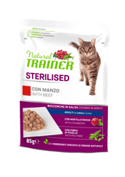 Natural Trainer Cat Sterilised -Manzo -85g