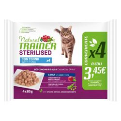 Natural Trainer Cat Adult Sterilised Flowpack 4 Pezzi - Tonno