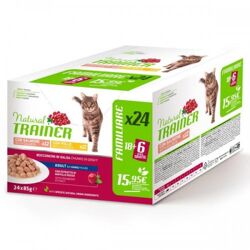 Natural Trainer Cat Multipack 24 Pezzi -  Pollo e Salmone 