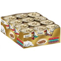 Gourmet Gold Cartone Assortito 24 Pezzi - Dadini Fegato&Salmone, Pollo&Manzo