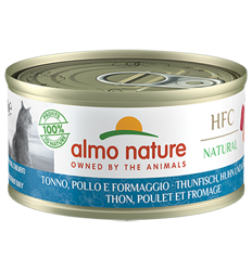 HFC Natural Cat-Tonno, Pollo e Formaggio-70g