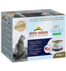 HFC Natural Light Meal Cat Mega Pack 4 pezzi - Tonno con Pollo e Prosciutto 