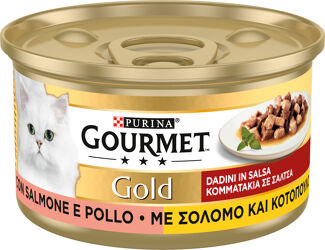 Gourmet Gold Dadini in Salsa - Salmone e Pollo - 85g