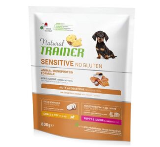Natural Trainer Sensitive No Gluten Puppy&Junior Salmone, Mini, 800g
