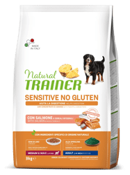Natural Trainer Sensitive No Gluten Adult Salmone - Medium Maxi - 3kg