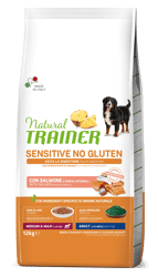 Natural Trainer Sensitive No Gluten Adult Salmone - Medium Maxi - 12kg