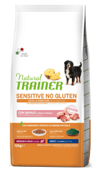 Natural Trainer Sensitive No Gluten Adult Maiale - Medium Maxi - 12kg