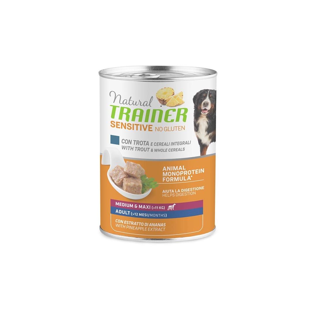 Natural Trainer Sensitive No Gluten Adult Medium Maxi, Trota e Cereali