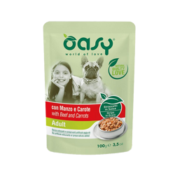 Oasy Wet Dog Straccetti Adult - Manzo e Carote - 100g