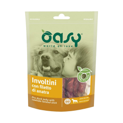 Oasy Snack Dog Bustine - Involtini con Filetto di Anatra - 100g