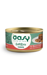 Oasy Wet Cat CAPRICE - Terrina con Manzo e Carote - 85g