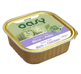 Oasy Wet Cat DELIZIOSO PATÉ Kitten - Pollo - 100g
