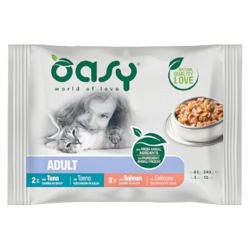 Oasy Wet Cat Bocconcini MultiPack 4 pezzi Adult - Fish Selection