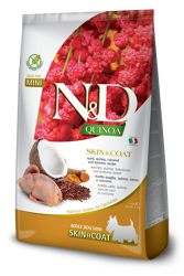N&D QUINOA Dog Adult Skin&Coat - Mini Quaglia, Cocco e Curcuma - 800g