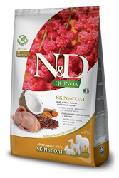 N&D QUINOA Dog Adult Skin&Coat - Medium Maxi Quaglia, Cocco e Curcuma - 2.5kg