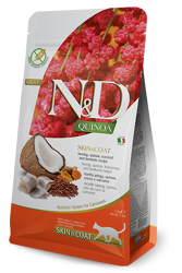N&D QUINOA Cat Adult Skin&Coat - Aringa, Cocco e Curcuma - 300g