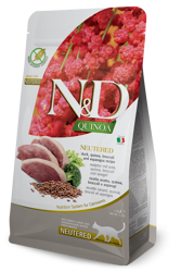 N&D QUINOA Cat Adult Neutered - Anatra, Broccoli e Asparagi - 1.5kg