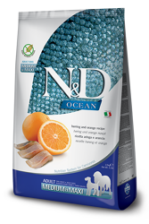 N&D OCEAN Dog Adult Aringa e Arancia - Medium Maxi - 2.5kg
