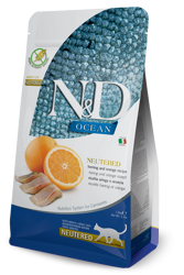 N&D OCEAN Cat Adult Aringa e Arancia Neutered - 5kg