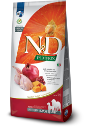 N&D PUMPKIN Dog Adult Quaglia e Melograno - Medium Maxi -12kg