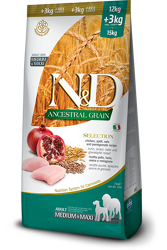 N&D ANCESTRAL Dog Selection Adult Pollo e Melograno - Medium Maxi - 15kg