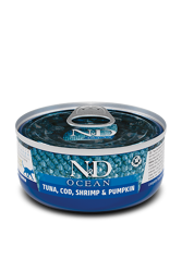 N&D CAT OCEAN TUNA, COD, SHRIMP & PUMPKIN