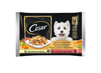 Cesar Delizie del Giorno Selezione -Gelatina-4 Pz