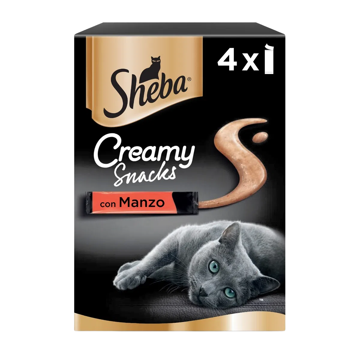 Sheba Api Sheba Creamy Snacks, Manzo, 4 Pz - Mini PET