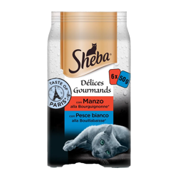 Sheba Délices Gourmands -Taste of Paris Cat Busta Multipack -6x50g