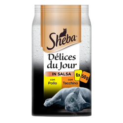 Sheba Cat Delice du Jour -Tacchino e Pollo in Salsa -6x50g