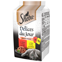 Sheba Cat Delice du Jour -Manzo e Pollo in Salsa- 6x50g