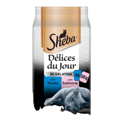 Sheba Cat Delice Du Jour -Tonno E Salmone In Gelatina- 6x50g