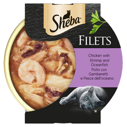Sheba Filets -Pollo con Gamberetti e Pesce dell'Oceano-60g