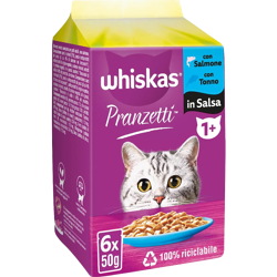 Whiskas Pranzetti Busta Multipack-Tonno E Salmone -6x50g