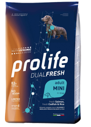 Prolife Dualfresh Adult Salmone,Merluzzo e Riso-Mini-600g
