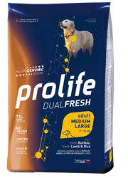 Prolife Dualfresh Adulto Bufalo,Agnello E Riso-Medium/Large-12kg