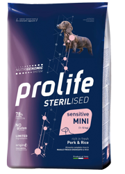 Prolife Sterilised Sensitive Maiale e Riso-Mini-600g