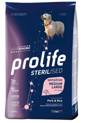 Prolife Sterilised Sensitive Maiale E Riso-Medium/Large-12kg