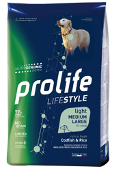 Prolife Lifestyle Light Merluzzo E Riso- Medium/Large-2.5kg