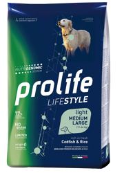 Prolife Lifestyle Light Merluzzo E Riso- Medium/Large-12kg
