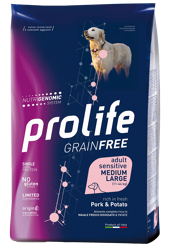 Prolife Grainfree Sensitive Adult Maiale E Patate-Medium/Large-10kg